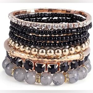 Elegant Multi-Color Beaded Bracelet Set